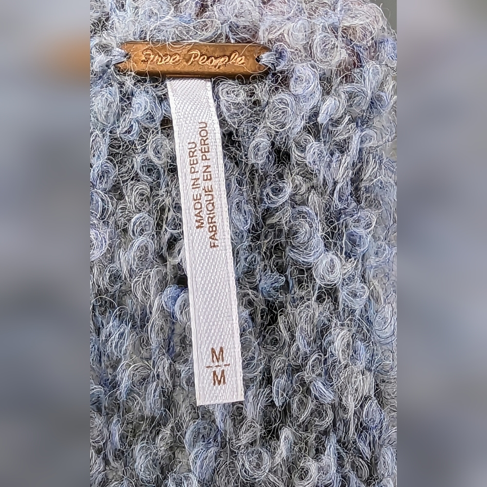 Free People she’s all that Alpaca blue gray Sweater - Picture 3 of 10